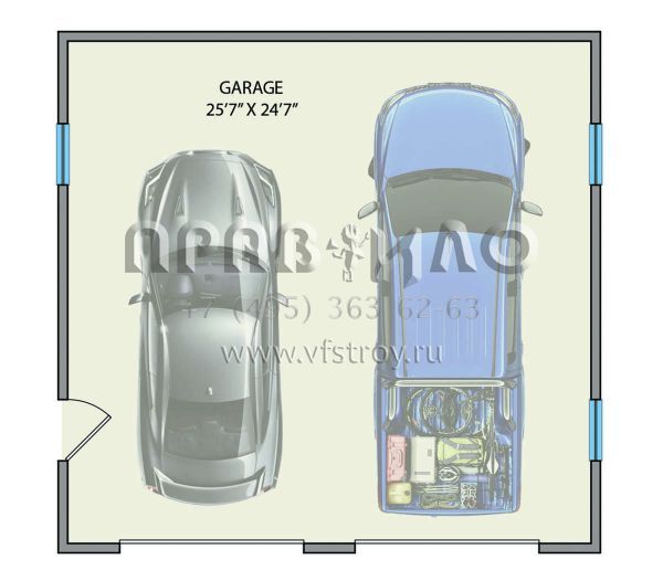 Проект двухэтажного дома с гаражом на две машины в стиле Ранчо S5-312 (3571-00002)