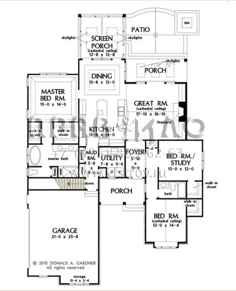 Проект одноэтажного дома с гаражом на две машины в стиле Ранчо S5-177 (2865-00210)
