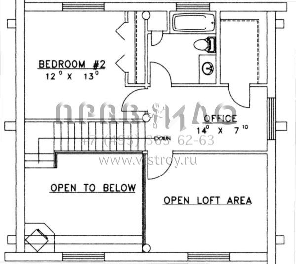 Проект двухэтажного дома без гаража в русском стиле S5-145 (039-00062)
