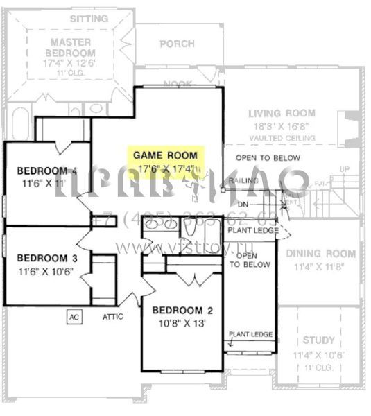 Проект двухэтажного дома с гаражом на три и более машин в стиле Ранчо S5-239 (4848-00286)