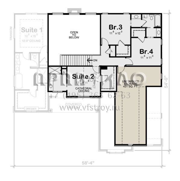 Проект двухэтажного дома с гаражом на три и более машин в современном стиле S5-237 (402-01741)