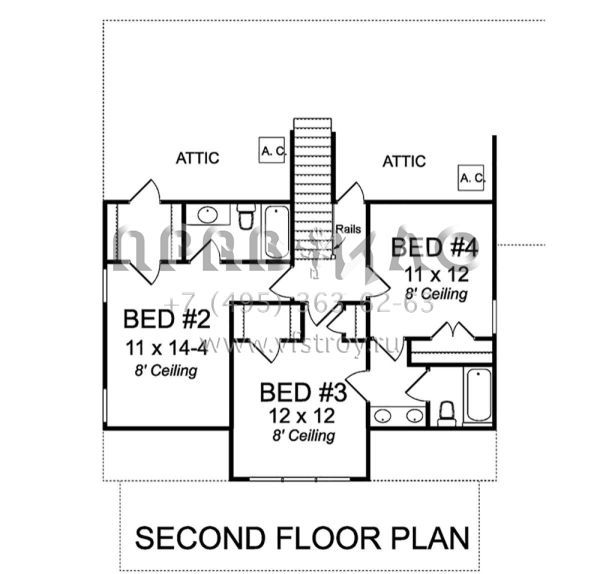 Проект двухэтажного дома с гаражом на три и более машин в американском стиле S5-224 (4848-00350)