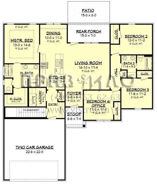Проект одноэтажного дома с гаражом на две машины в стиле Ранчо S5-160 (041-00182)