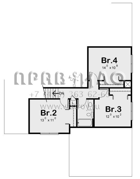Проект двухэтажного дома с гаражом на две машины в стиле Ранчо S5-200 (402-01643)