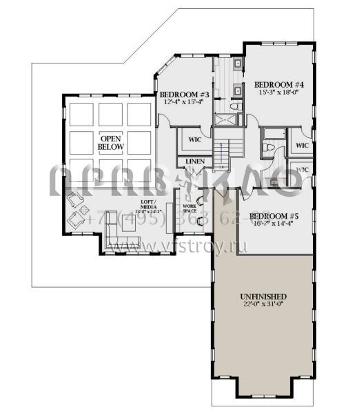 Проект двухэтажного дома с гаражом на три и более машин в современном стиле S5-380 (6849-00129)