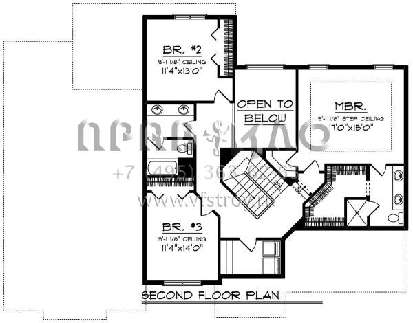 Проект двухэтажного дома с гаражом на три и более машин в американском стиле S5-249 (1020-00069)