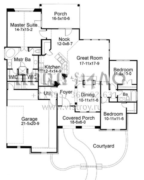Проект одноэтажного дома с гаражом на две машины в английском стиле S5-165 (9401-00023)