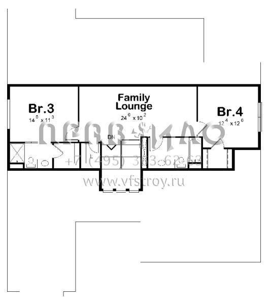 Проект двухэтажного дома с гаражом на две машины в американском стиле S5-260 (402-01474)