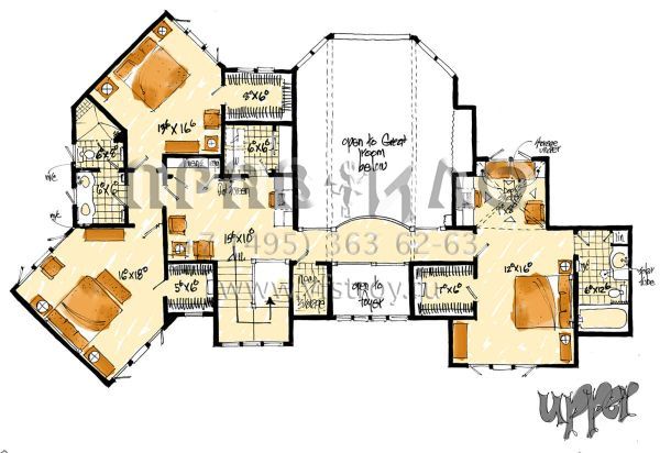 Проект двухэтажного дома с гаражом на три и более машин в современном стиле S5-420 (1907-00032)