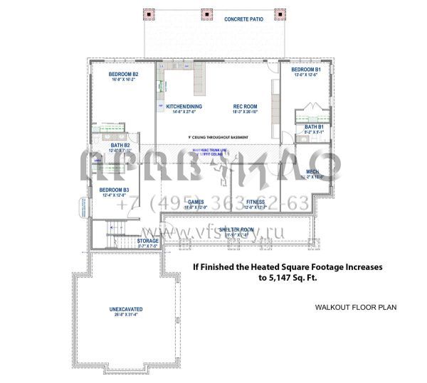 Проект одноэтажного дома с гаражом на две машины в американском стиле S5-259 (425-00051)