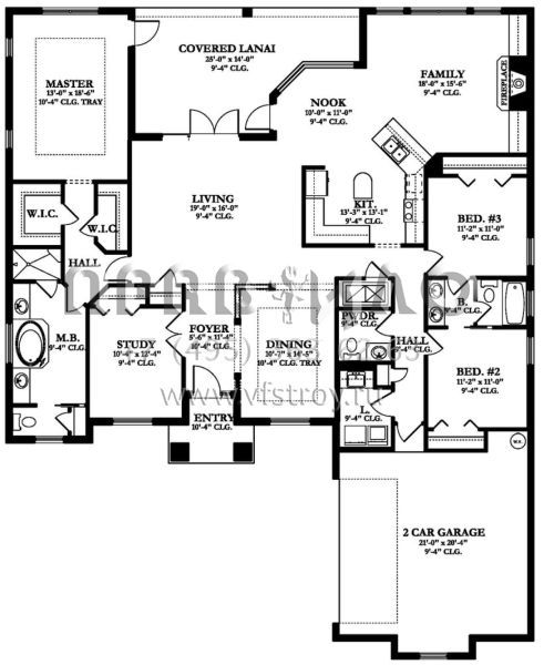 Проект одноэтажного дома с гаражом на две машины в английском стиле S5-229 (3978-00152)