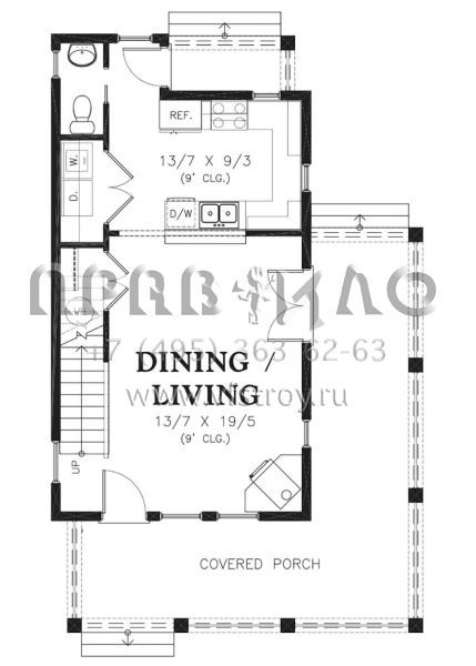 Проект двухэтажного дома без гаража в американском стиле S5-100 (2559-00773)