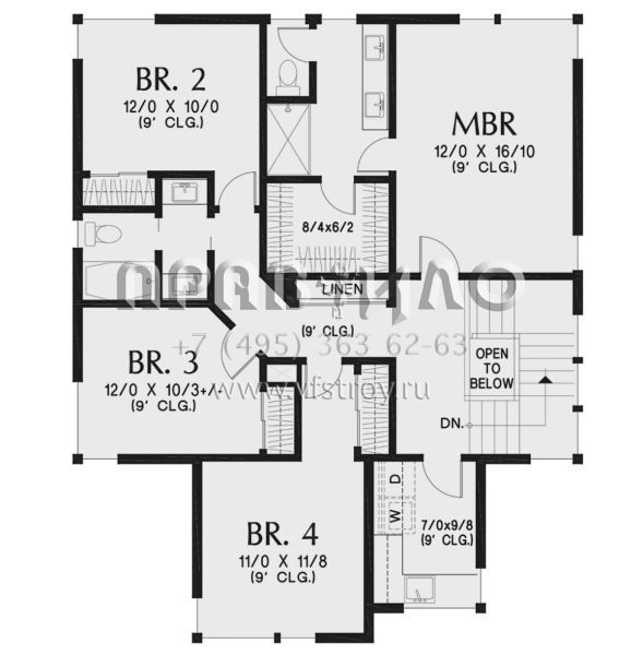 Проект двухэтажного дома с гаражом на две машины в современном стиле S5-202 (2559-00948)