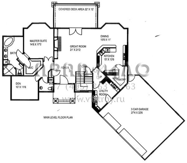 Проект двухэтажного дома с гаражом на три и более машин в стиле Шале S5-329 (039-00659)