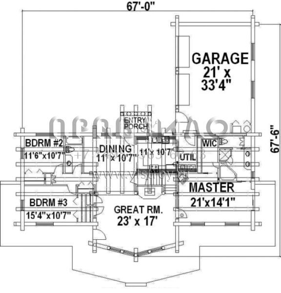 Проект двухэтажного дома с гаражом на две машины в стиле Ранчо S5-196 (039-00015)