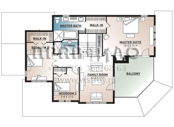 Проект двухэтажного дома с гаражом на две машины в американском стиле S5-216 (034-01017)