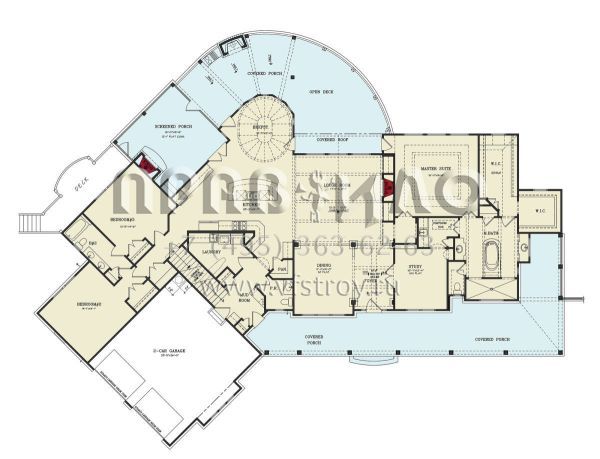 Проект двухэтажного дома с гаражом на две машины в современном стиле S5-295 (699-00114)