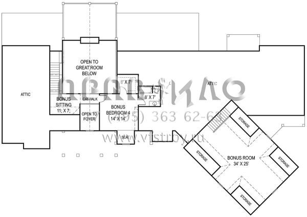 Проект одноэтажного дома с гаражом на три и более машин в стиле Ранчо S5-267 (4195-00010)