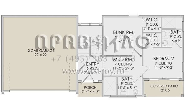 Проект двухэтажного дома с гаражом на две машины в современном стиле S5-158 (6422-00010)