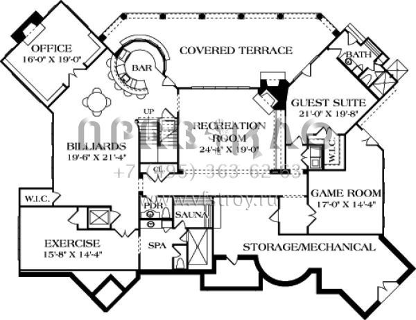 Проект двухэтажного дома с гаражом на три и более машин в английском стиле S5-846 (3323-00647)