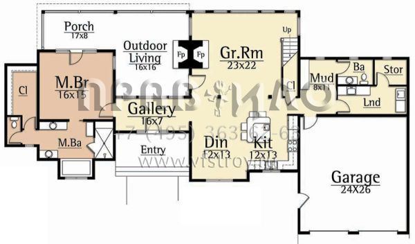 Проект двухэтажного дома с гаражом на две машины в современном стиле S5-256 (8504-00123)