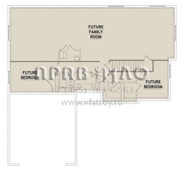 Проект одноэтажного дома с гаражом на две машины в стиле Ранчо S5-162 (8768-00105)