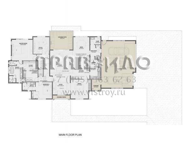 Проект двухэтажного дома с гаражом на три и более машин в современном стиле S5-363 (425-00050)