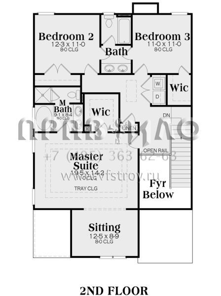 Проект двухэтажного дома с гаражом на две машины в стиле Готика S5-179 (009-00096)