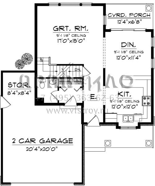 Проект двухэтажного дома с гаражом на две машины в скандинавском стиле S5-150 (1020-00227)