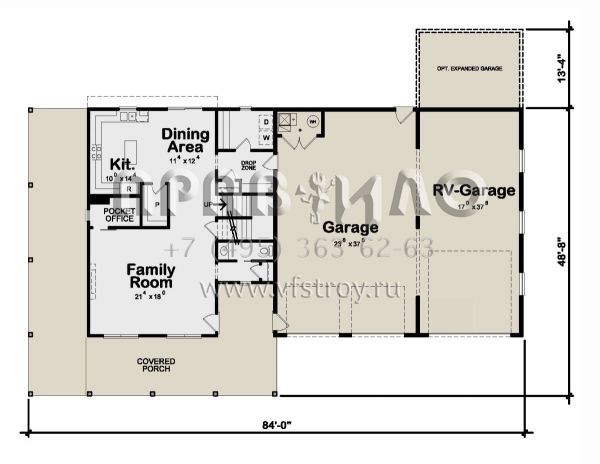 Проект двухэтажного дома с гаражом на три и более машин в стиле БарнХаус S5-190 (402-01807)