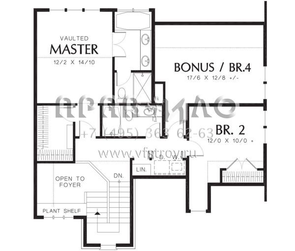 Проект двухэтажного дома с гаражом на три и более машин в стиле Ранчо S5-158 (2559-00285)