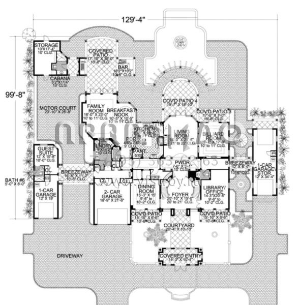 Проект двухэтажного дома с гаражом на три и более машин в современном стиле S5-641 (168-00092)