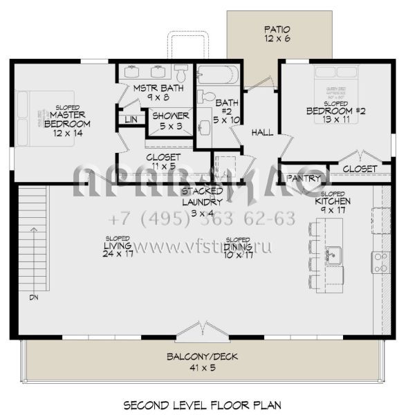 Проект двухэтажного дома с гаражом на две машины в современном стиле S5-204 (940-00885)