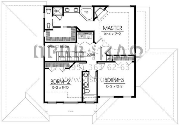Проект двухэтажного дома с гаражом на две машины в английском стиле S5-234 (692-00142)