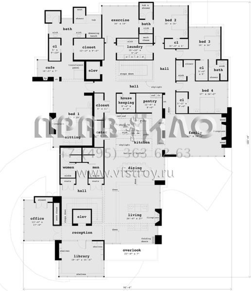 Проект одноэтажного дома с гаражом на три и более машин в современном стиле S5-767 (028-00126)