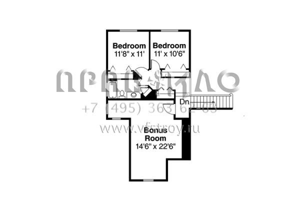 Проект двухэтажного дома с гаражом на две машины в стиле Ранчо S5-208 (035-00655)