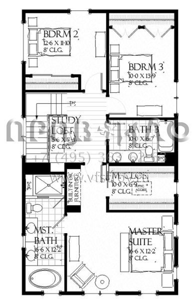 Проект двухэтажного дома с гаражом на две машины в стиле Ранчо S5-192 (1637-00130)
