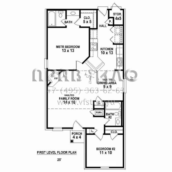 Проект одноэтажного дома без гаража в стиле Ранчо S5-100 (053-02572)