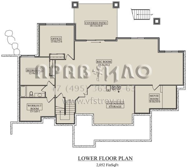 Проект двухэтажного дома с гаражом на три и более машин в американском стиле S5-363 (5631-00145)