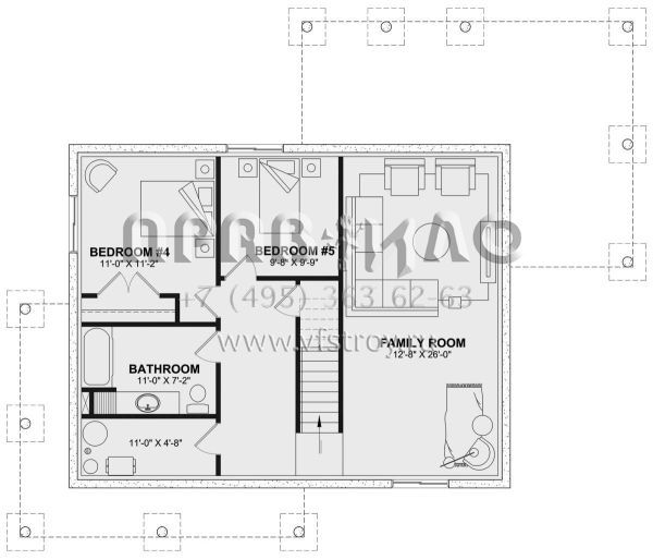 Проект двухэтажного дома без гаража в современном стиле S5-263 (034-01329)