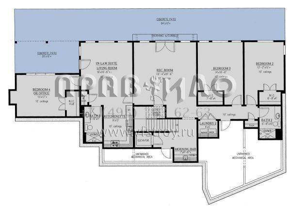 Проект двухэтажного дома с гаражом на три и более машин в стиле Шале S5-488 (286-00091)