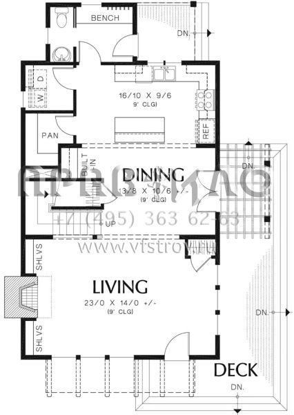 Проект трехэтажного дома без гаража в современном стиле S5-215 (2559-00743)
