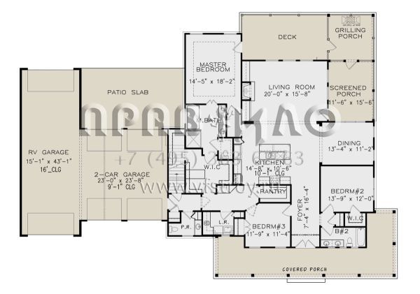 Проект одноэтажного дома с гаражом на две машины в стиле БарнХаус S5-224 (699-00306)