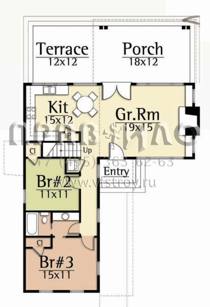 Проект двухэтажного дома с гаражом на две машины в стиле Шале S5-163 (8504-00121)