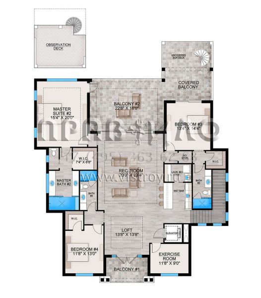 Проект двухэтажного дома с гаражом на три и более машин в современном стиле S5-505 (207-00134)