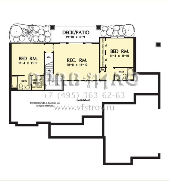 Проект одноэтажного дома с гаражом на две машины в американском стиле S5-239 (2865-00302)