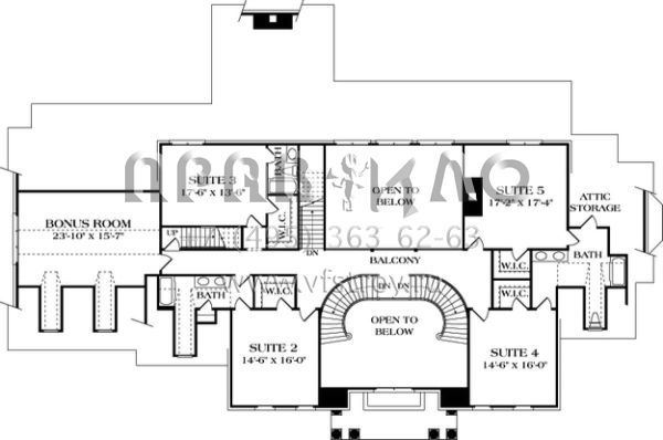 Проект двухэтажного дома с гаражом на три и более машин в стиле Ранчо S5-531 (3323-00524)