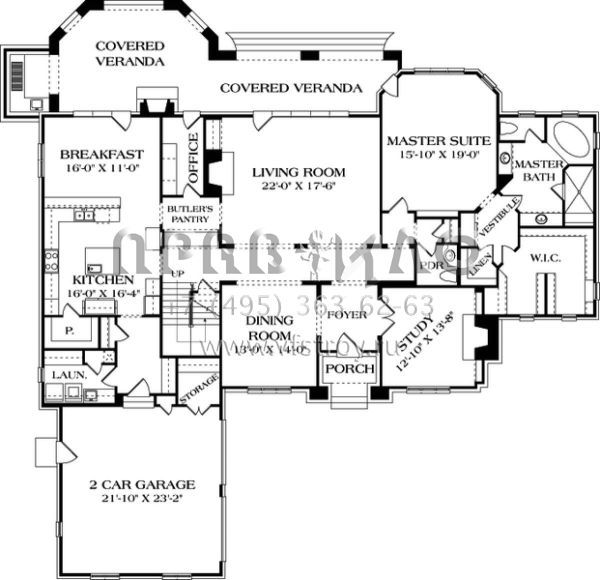 Проект двухэтажного дома с гаражом на две машины в английском стиле S5-447 (3323-00633)