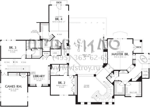 Проект двухэтажного дома с гаражом на три и более машин в прибрежном стиле S5-839 (2559-00795)
