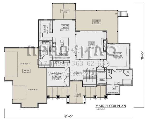 Проект двухэтажного дома с гаражом на три и более машин в современном стиле S5-324 (5631-00188)
